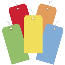 13 Pt. Shipping Tags - Assorted<br/>Color Packs - Pre-Wired image