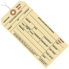 Inventory Tags 1 Part Stub Style # 8 - Pre-Wired image