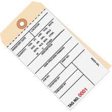 6 1/4 x 3 1/8" - (0000-0499) Inventory Tags 2 Part Carbonless # 8 image