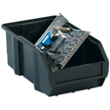 7 3/8 x 4 1/8 x 3" Black Conductive Bin Boxes image