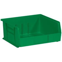 10 7/8 x 11 x 5" Green Plastic Stack & Hang Bin Boxes image