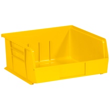 10 7/8 x 11 x 5" Yellow Plastic Stack & Hang Bin Boxes image