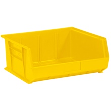 14 3/4 x 16 1/2 x 7" Yellow Plastic Stack & Hang Bin Boxes image