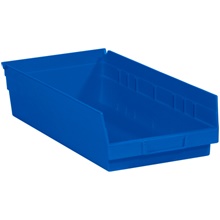 17 7/8 x 8 3/8 x 4" Blue Plastic Shelf Bin Boxes image