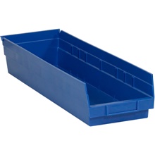 23 5/8 x 6 5/8 x 4" Blue Plastic Shelf Bin Boxes image