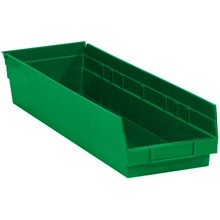 23 5/8 x 6 5/8 x 4" Green Plastic Shelf Bin Boxes image