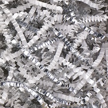 10 lb. White and Silver Metallic Blend Crinkle Paper image