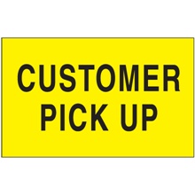 3 x 5" - "Customer Pick Up" (Fluorescent Yellow) Labels image