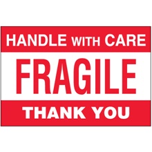 4 x 6" - "Fragile - Handle With Care" Labels image