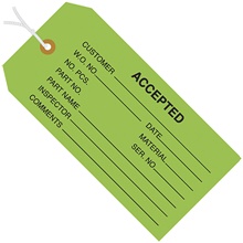 4 3/4 x 2 3/8" - "Accepted (Green)" Inspection Tags - Pre-Strung image