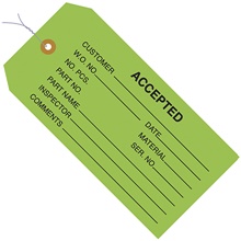 4 3/4 x 2 3/8" - "Accepted (Green)" Inspection Tags - Pre-Wired image