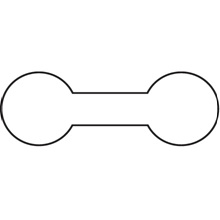 7/16 x 1 5/16"  White Merchandise Tags - Barbell Shape image