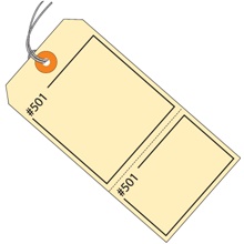 4 3/4 x 2 3/8" Manila Claim Tags Consecutively Numbered - Pre-Strung image