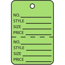 1 1/4 x 1 7/8" Green Perforated Garment Tags image