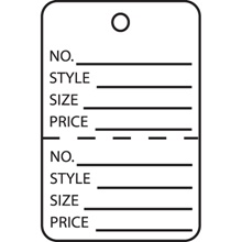 1 1/4 x 1 7/8" White Perforated Garment Tags image