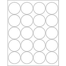 2" Glossy White Circle Laser Labels image