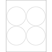 4" Glossy White Circle Laser Labels image