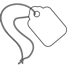 3/4 x 1 3/32"  White Merchandise Tags - Pre-Strung image