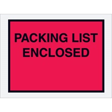 4 1/2 x 6" Red "Packing List Enclosed" Envelopes image
