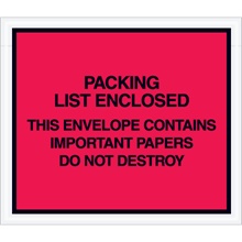 7 x 6" Red "Important Papers Enclosed" Envelopes image
