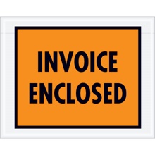 7 x 5 1/2" Orange "Invoice Enclosed" Envelopes image