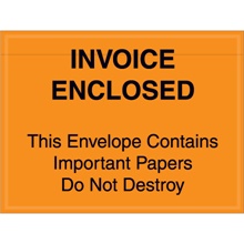 4 1/2 x 6" Orange "Important Papers Enclosed" Envelopes image