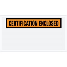 5 1/2 x 10" Orange "Certification Enclosed" Envelopes image