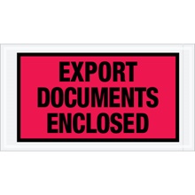 5 1/2 x 10" Red "Export Documents Enclosed" Envelopes image