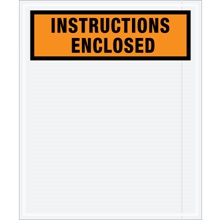 12 x 10" Orange "Instructions Enclosed" Envelopes image
