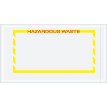 5 1/2 x 10" Yellow Border "Hazardous Waste" Document Envelopes image