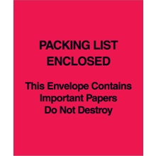 5 x 6" Red (Paper Face) "Packing List Enclosed This Envelope Contains…" image