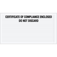 6 x 11" "Certificate of Compliance Enclosed" Transportation Envelopes image