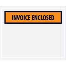 4 1/2 x 5 1/2" Orange "Invoice Enclosed" Envelopes image