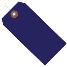 4 3/4 x 2 3/8" Blue Plastic Shipping Tags - Pre-Wired image