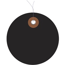 2" Black Plastic Circle Tags - Pre-Wired image