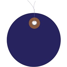 2" Blue Plastic Circle Tags - Pre-Wired image
