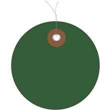 2" Green Plastic Circle Tags - Pre-Wired image