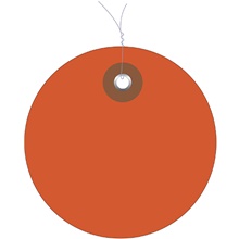 2" Orange Plastic Circle Tags - Pre-Wired image
