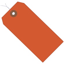 4 3/4 x 2 3/8" Orange Plastic Shipping Tags - Pre-Wired image