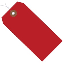 4 3/4 x 2 3/8" Red Plastic Shipping Tags - Pre-Wired image