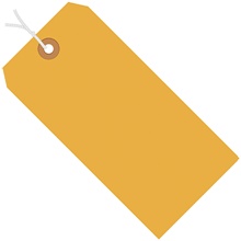 2 3/4 x 1 3/8" Fluorescent Orange 13 Pt. Shipping Tags - Pre-Strung image