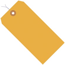 2 3/4 x 1 3/8" Fluorescent Orange 13 Pt. Shipping Tags - Pre-Wired image