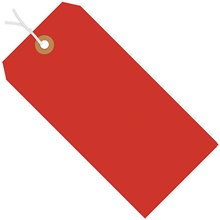 2 3/4 x 1 3/8" Fluorescent Red 13 Pt. Shipping Tags - Pre-Strung image