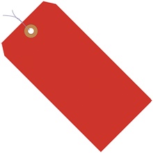 2 3/4 x 1 3/8" Fluorescent Red 13 Pt. Shipping Tags - Pre-Wired image