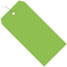 2 3/4 x 1 3/8" Green 13 Pt. Shipping Tags - Pre-Wired image