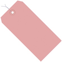 2 3/4 x 1 3/8" Pink 13 Pt. Shipping Tags - Pre-Wired image