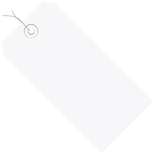 2 3/4 x 1 3/8" White 13 Pt. Shipping Tags - Pre-Wired image