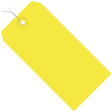2 3/4 x 1 3/8" Yellow 13 Pt. Shipping Tags - Pre-Wired image