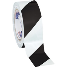 2" x 36 yds. Black/White Tape Logic® Striped Vinyl Safety Tape image