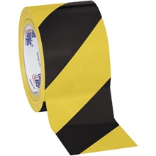 3" x 36 yds. Black/Yellow Tape Logic® Striped Vinyl Safety Tape image